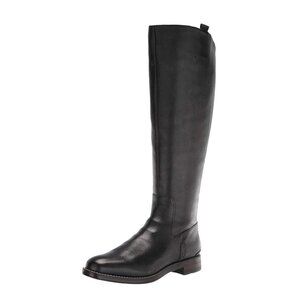 Franco Sarto MEYER Knee High Boots Black Leather Women's Shoes